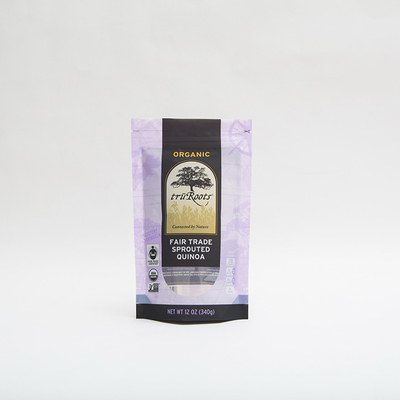 Verpacken- der Lebensmitteltaschen-Reißverschluss-Stellungs-Reißverschluss-Beutel 12OZ 340g mit Reißverschluss für gekeimte Quinoa