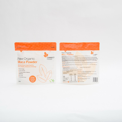 das Pulver-Verpacken der Lebensmittel 250g Maca sackt 120 MIC Stand Up Pouch With den Reißverschluss ein