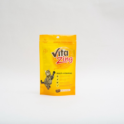 92 Mikrometer PE80 stehen oben Nahrung- für Haustiereverpackentasche Plastikmultivitamin Cat Food Package
