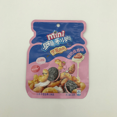 kundenspezifische geformte Taschen 60g 100g lamellierten Plastikzipverschluss-Beutel-Seiten-Keil