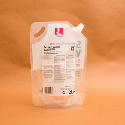 Stand des Plastik2l herauf flüssige Tüllen-Beutel für Flüssigkeits-Schirm-Reinigung