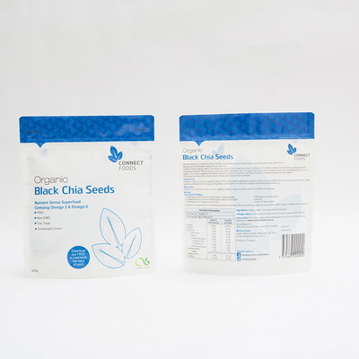Matt-HAUSTIER 500g Stand herauf Schwarzes Chia Seeds Packaging der Plastiktasche-123um