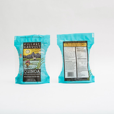 Quinoa 10oz PET12 sät Verpacken- der Lebensmitteltaschen mit klarem Fenster-Gravüren-Drucken