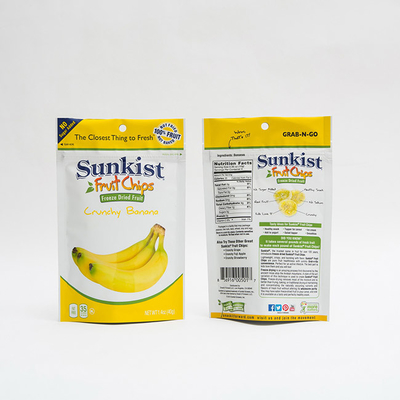 1.4oz trockene Banane Chips Food Packaging Recyclable Stand herauf Beutel mit Reißverschluss