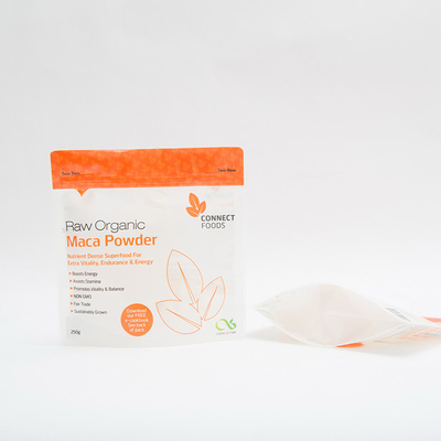 das Pulver-Verpacken der Lebensmittel 250g Maca sackt 120 MIC Stand Up Pouch With den Reißverschluss ein