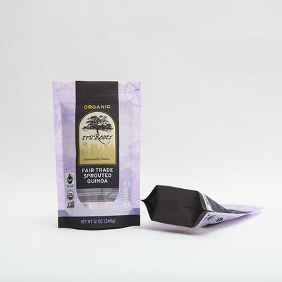 Verpacken- der Lebensmitteltaschen-Reißverschluss-Stellungs-Reißverschluss-Beutel 12OZ 340g mit Reißverschluss für gekeimte Quinoa