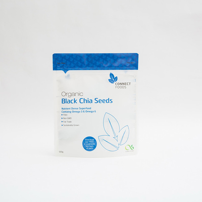 Matt-HAUSTIER 500g Stand herauf Schwarzes Chia Seeds Packaging der Plastiktasche-123um