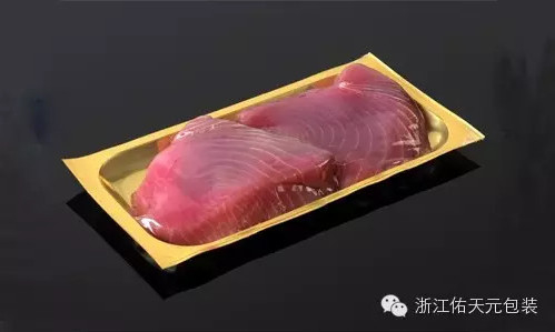 422mm goldener Thermoforming Film für Haut-Satz-Fleisch-Wurst-Verpackungs-Plastikhülle