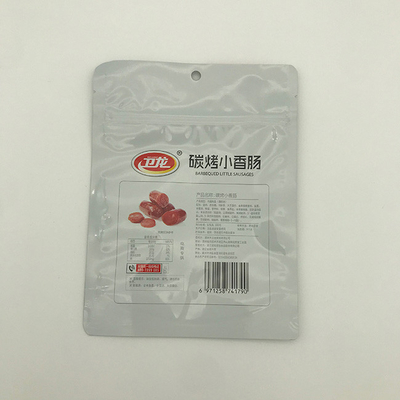 Plastikbeutel 180g AL7 für Verpacken- der Lebensmitteltaschen verkohlen gegrillte Wurst mit Reißverschluss