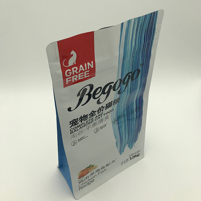 280 X 210MM flache Keil-Tasche PET12 Cat Food In Recyclable Packaging der Unterseiten-1.5kg