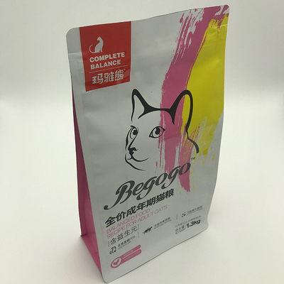 1.3kg Nahrung- für Haustiereverpackentasche mit Reißverschluss-Cat Food Stand Up Flat-Unterseiten-Keil